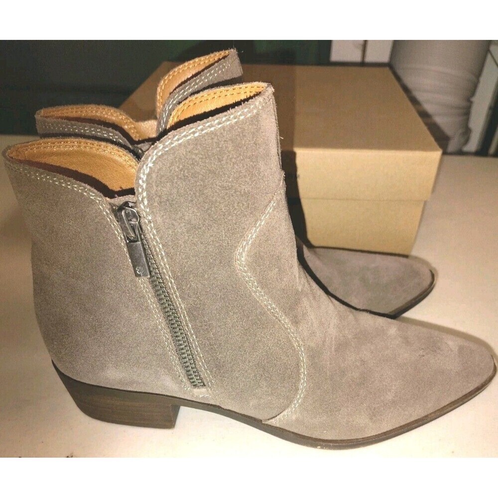 Lucky Brand Tayti Falcon Oiled Suede Western Ankle Boots Women's Size 8.5M - Picture 3 of 11